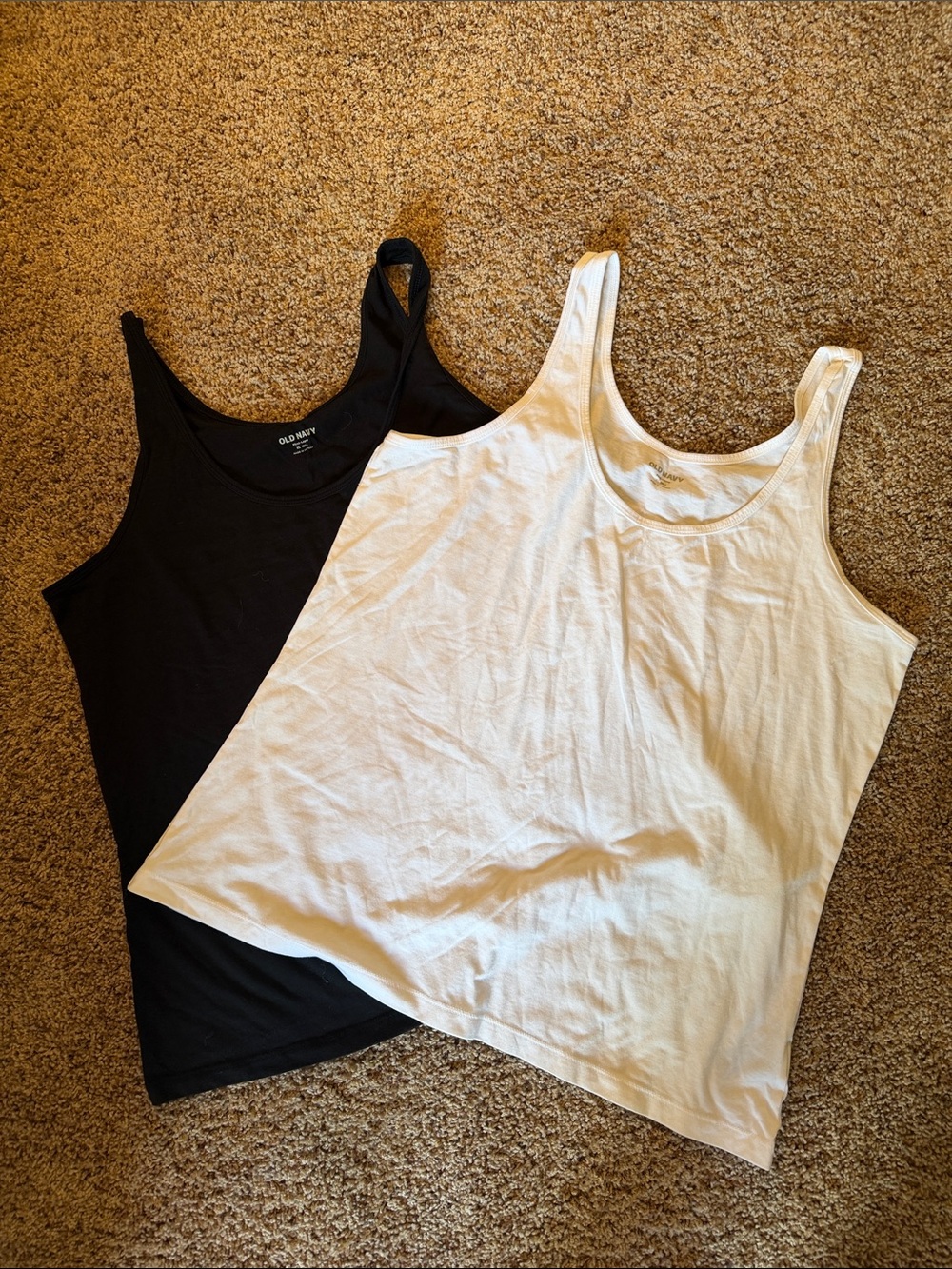 Lot of 2 Old Navy First Layer *Non-ribbed* Tank - XL Tall - Black and White
